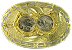 Gold Oval Double Buffalo Nickel Display Belt Buckles
