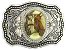 Silver Rectangle Belt Buckles with Horse Head Insert