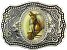 Silver Rectangle Belt Buckles with Horse Head Insert