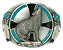 Pewter Colored Worlf Oval Belt Buckle