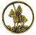 Antique Gold Indian on Horse Belt Buckle Insert