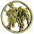 Antique Silver Rodeo Bulldogger Belt Buckle Insert