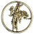 Antique Silver Rodeo Bronc Rider Belt Buckle Insert