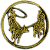 Antique Gold Team Ropers Belt Buckle Insert