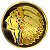 Indian Head Medallion Gold Belt Buckle Insert