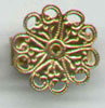 Scallop Edge Round Bolo Slide - Goldtone - -