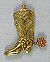Bolo Tie Slides and Supplies - Gold Boot and Spurs