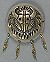 Bolo Tie Slides - Sterling Silver Round with Dangling Feathers