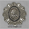 Decorative Bolo Slide - Silvertone - Decorative Bolo Slide w/ center inset -