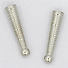 Ribbed Bolo Tips - Silvertone - bolo tips -