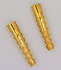 Ribbed Tapered Bolo Tips - Goldtone - Bolo Tips -