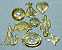 Gold Assorted Shapes Western Conchos