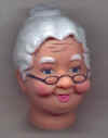 3" Grandma Doll Head - Granny Doll Head - Grandma Doll Heads