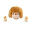 Yarn Doll Head with Hands - Rust Hair - Craft Doll Heads - Doll Heads