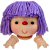 Yarn Doll Head with Hands - Lavender Hair - Craft Doll Heads - Doll Heads