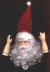 Plastic Santa Head with hands - Santa Doll Heads