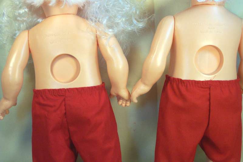 Santa Dolls with music button inset in back