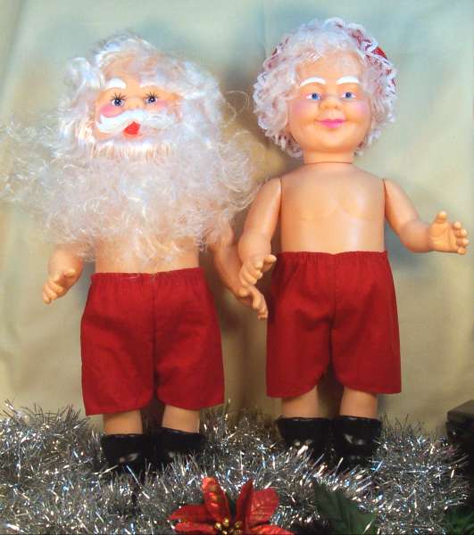 Santa Dolls with music button inset in back