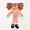 Craft Doll Bodies - Yarn Hair Doll - Light Brown Yarn Hair - Cloth Doll Body - Plush Girl Doll