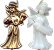 Gold Angel Ornaments -  - White or Gold Angel Charms each playing a different instrument - Angel Ornaments - Angel Miniatures