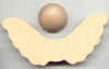 Wooden Angel Wings with Head - Natural - -