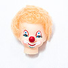 Happy Clown Head - Strawberry Blonde Hair - Plastic Clown Doll Head