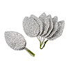 Darice Expressions Glitter Leaves - Silver - Artificial Leaves - Artificial Silk Leaves - Rose Leaf -