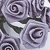 Ribbon Rose Cluster - Gray - Floral
