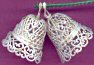 White Plastic Bells with Gold Glitter - - Christmas Decorations - Floral Decorations - Silver / Gold Glittered Plastic Bells - Craft Bells
