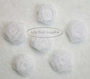 Sheer White Ribbon Rose