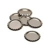 Bottle Caps - Flat with Hole - Silver Chrome - Jewelry Findings -- Metal Bottle Caps -