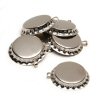 Bottle Caps with Bail - Silver Chrome - Jewelry Findings -- Metal Bottle Caps -