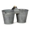 Double Metal Bucket - Gray Zinc - Galvanized Tin Bucket - Rustic Bucket - 
