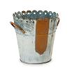 Scallop Design Pail - Rustic Zinc - Galvanized Pail - Rustic Pail - Mini Bucket - Metal Bucket - 