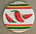 Painted Chili Peppers Ceramic Medallion Refrigerator Magnet -  - Craft Magnets - Craft Magnets
