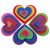Eva Foam Hearts Tub Assorted Sizes and Colors - Assorted - Foam Hearts - Foamie Hearts - Assorted Foam Hearts - 