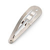 Snap On Hair Clips - Silver - 