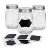 Glass Mason Jars with Chalkboard Labels - Clear - Glass Mason Jars