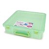 Polypropylene Bead Organizer with Handles - Transparent Lime - bead Organizers - Plastic Organizer Box
