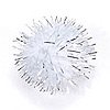Craft Glitter Tinsel PomPoms - White / Silver - Sparkle Pom Poms - Glitter Pom Poms - Sparkly Pom Poms