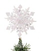 Snowflake Tree Topper - WHITE with Irid. Glitter - Tree Toppers - Christmas Tree Top