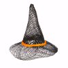 Sinamay Witch Hat - Black W/ Orange Band - Halloween Decor - Dolls - Doll Witch Hat - 