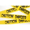 Halloween Fright Tape - Caution Danger Print - Yellow - Halloween Decor -