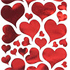 Metallic Foil Heart Stickers - Red Foil - Foil Stickers - Heart Stickers - 