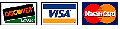 We accept Mastercard, Visa, and Discover