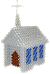 Beaded Lighted Church - YELLOW DOOR - Lighted Christmas Decorations - Lighted Christmas Decorations