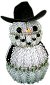 Lighted Beaded Safety Pin Snowman Cowboy Straw Cowboy Hat - - - Lighted Christmas Decorations