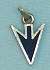 Arrowhead Western Bracelet Charm - Dk Blue Marbled Stone -