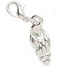 Lobster Clasp Charm - Spiral Shell - Silver - Jewelry Charm - 