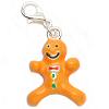 Lobster Clasp Charm - Gingerbread Man - Silver - Jewelry Charm - 
